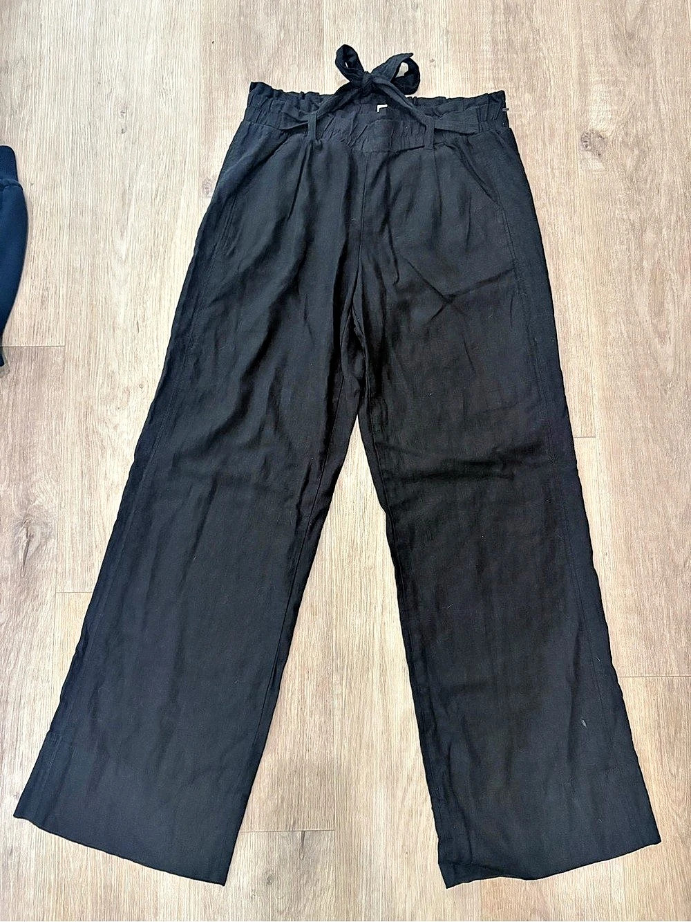 Wide Leg Linen blend Pants in Black Size Small